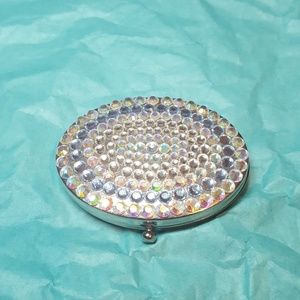 Iridescent jeweled travel mirror